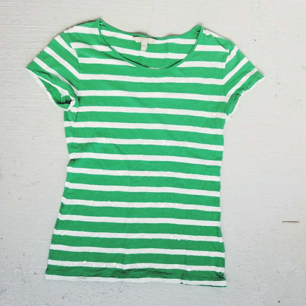 💥5/$25💥 Banana Republic Striped Sequin T-Shirt